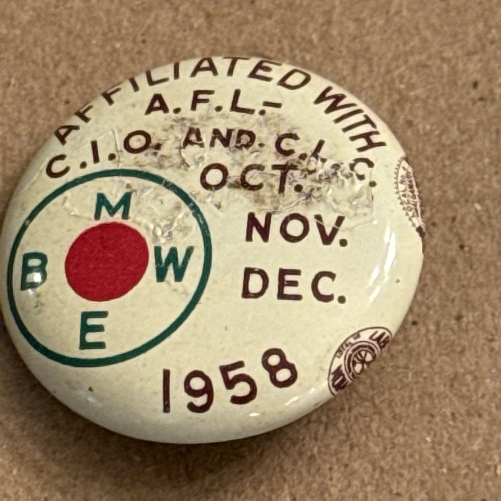 Brotherhood of Maintenance of Way Employees Vintage Pinback Button Pin Small